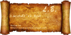 Laczházi Bod névjegykártya